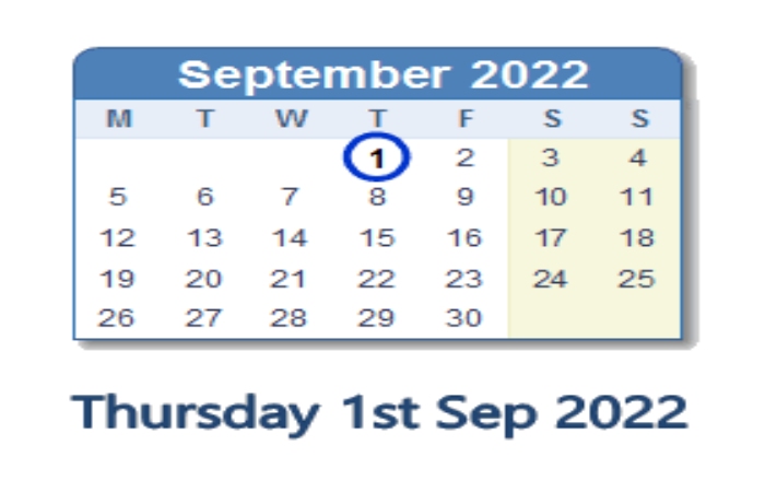 How Many Days Till September 1 