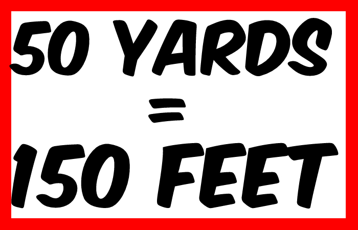 How To Convert 50 Yards To Feet 